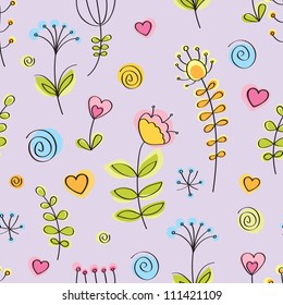 Flowers seamless pattern. Can be used for wallpaper, pattern fills, web page background, surface textures, textile.