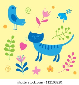 Flowers seamless pattern. Can be used for wallpaper, pattern fills, web page background, surface textures, textile.