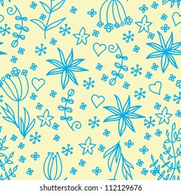 Flowers seamless pattern. Can be used for wallpaper, pattern fills, web page background, surface textures, textile.