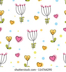 Flowers seamless pattern. Can be used for wallpaper, pattern fills, web page background, surface textures, textile.