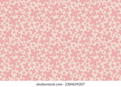 Flowers seamless pattern cute hand drawn minimal bright flower pattern vector illustration background design for fabric notebook cover paper gift wrap handicraft pastel colour 