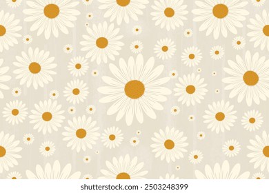 Flowers seamless pattern, Damsk pattern, Daisy seamless pattern, background, decoration