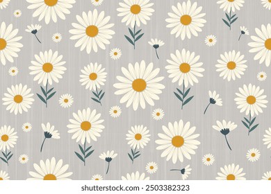 Flowers seamless pattern, Damsk pattern, Daisy seamless pattern, background, decoration