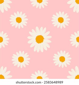 Flowers seamless pattern, Damsk pattern, Daisy seamless pattern, background, decoration