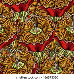 Flowers seamless pattern decorative vector card illustration Doodle funny plants