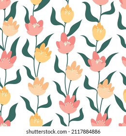 Blumen nahtloses Muster. Design für Stoff, Tapete, Deckel und andere. Vektorhintergrund. 