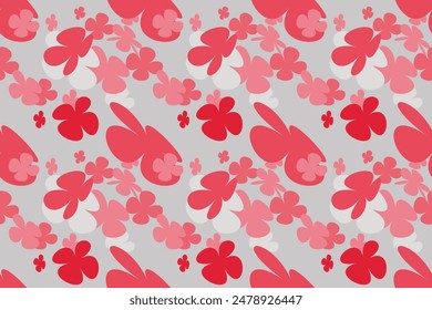 Flowers Seamless Pattern Design for Fabric Vintage 70s Style Flower Background Illustration. Colorful Pastel Color Groovy Artwork Bundle, Y2k Nature Backgrounds With Spring Plants.