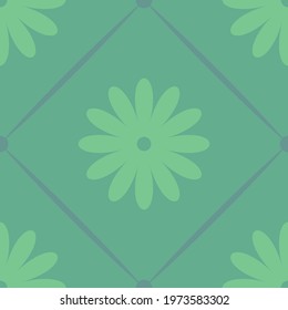 flowers seamless pattern design green tint background