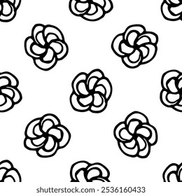 Flowers seamless pattern doodle vector on white background