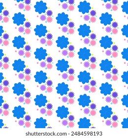 Flowers seamless pattern in eps format for fabric and paper