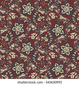 Flowers seamless pattern. Ethnic floral vector background