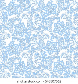 Flowers seamless pattern. Ethnic floral vector background