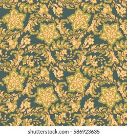 Flowers seamless pattern. Ethnic floral vector background