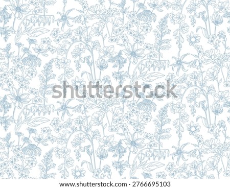 Flowers seamless pattern with exotic flowers on transparent background for wrapping paper, wallpaper print and textile