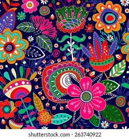 Flowers seamless pattern. Floral background