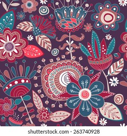 Flowers seamless pattern. Floral background
