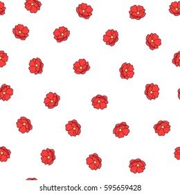 Flowers Seamless Pattern. Floral Design white background.