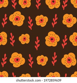 Flowers seamless pattern. Floral digital paper. Vector illustration. 