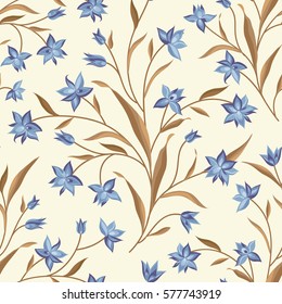 Flowers seamless pattern. Floral summer bouquet tile background. Meadow nature decor with wildflower