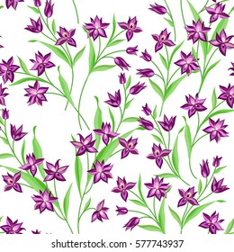 Flowers seamless pattern. Floral summer bouquet tile background. Meadow nature decor with wildflower