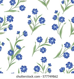 Flowers seamless pattern. Floral summer bouquet tile background. Herb nature ornament