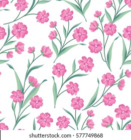 Flowers seamless pattern. Floral summer bouquet tile background.