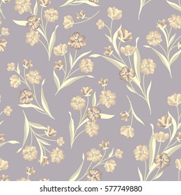 Flowers seamless pattern. Floral summer bouquet tile background.