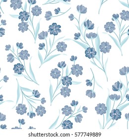 Flowers seamless pattern. Floral summer bouquet tile background.