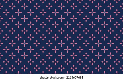 Flowers Seamless Pattern with geometric shapes. Vector Illustration.