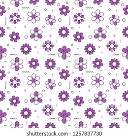 Flowers Seamless Pattern. Graphic Design Template for Web Pages, Presentations, Slides, Posters, Video Intros.
