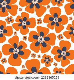 Flores sin fisuras. Groovy botanica. Moderna moda Matisse minimalista. 