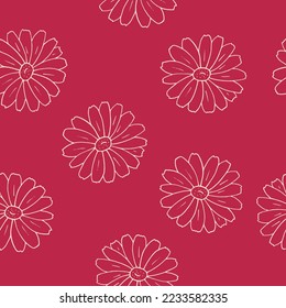 flores sin costura dibujado a mano en estilo doodle. 
