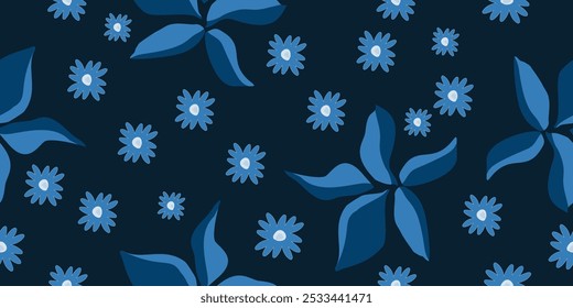 Flowers Seamless Pattern Hand drawn flowers, seamless patterns with floral for fabric, textiles