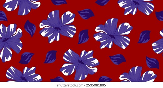Flowers Seamless Pattern Hand drawn flowers, seamless patterns with floral for fabric, textiles
