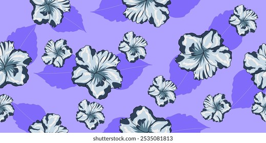 Flowers Seamless Pattern Hand drawn flowers, seamless patterns with floral for fabric, textiles
