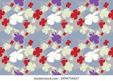 Flowers Seamless Pattern Little Floral Liberty Seamless Texture Background. Spring, Summer Romantic Blossom Flower Garden Seamless Pattern for Your Designs