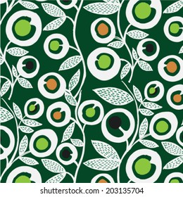 Flowers seamless pattern on a dark background