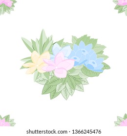 Flowers seamless pattern on isolated background. Plumeria.