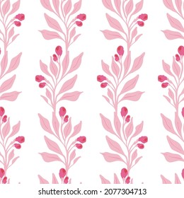 Blumen nahtloses Muster. Rosa Farbe. Moderner Stil Matisse minimalistisch. 