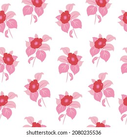 Blumen nahtloses Muster. Rosa Farbe. Moderner Stil Matisse minimalistisch. 