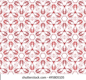flowers seamless pattern. red gradient color. bright floral background. vector illustration