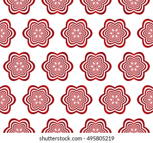 flowers seamless pattern. red gradient color. bright floral background. vector illustration