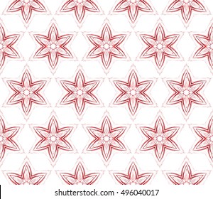 flowers seamless pattern. red gradient color. bright floral background. vector illustration