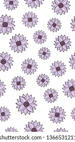 Flowers seamless pattern. Repeating background with abstract flowers.