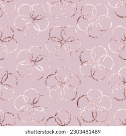 Flowers seamless pattern. Repeating luxury background. Abstract glitter design for prints. Repeated geometric texture. Repeat delicate graphic lattice. Modern stylish wallpaper. Vector illustration