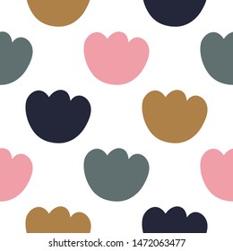 Flowers seamless pattern. Scandinavian style, vector illustration. Design for fabric, wrapping, textile, wallpaper, apparel.