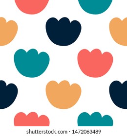 Flowers seamless pattern. Scandinavian style, vector illustration. Design for fabric, wrapping, textile, wallpaper, apparel.