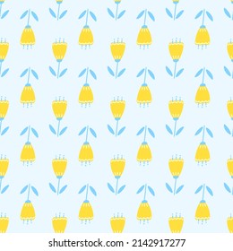 Flowers seamless pattern. Scandinavian style background. Vector illustration for fabric design, gift paper, baby clothes, textiles, cards.