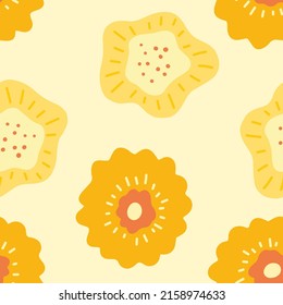 Flowers seamless pattern. Scandinavian style background. Vector illustration for fabric design, gift paper, baby clothes, textiles, cards