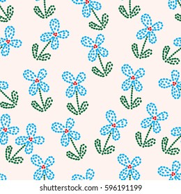 Flowers seamless pattern. Spring background.Snowdrop